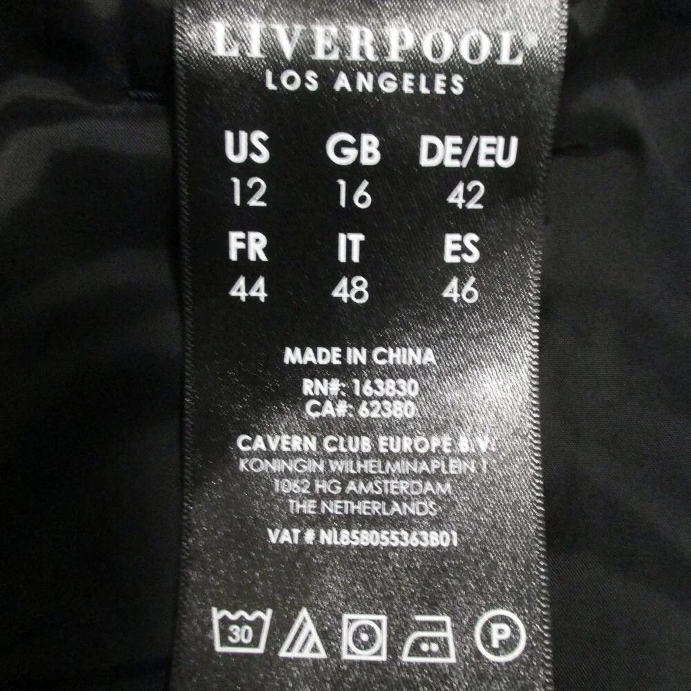 Liverpool pants elastic banded waist, pockets and stretch, navy w/dots size 12 - Picture 3 of 8
